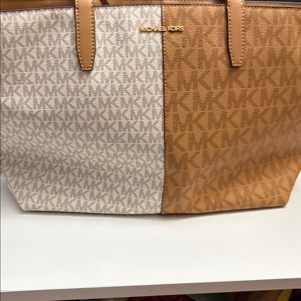 Michael Kors Two-Tone Gray and Brown Tote